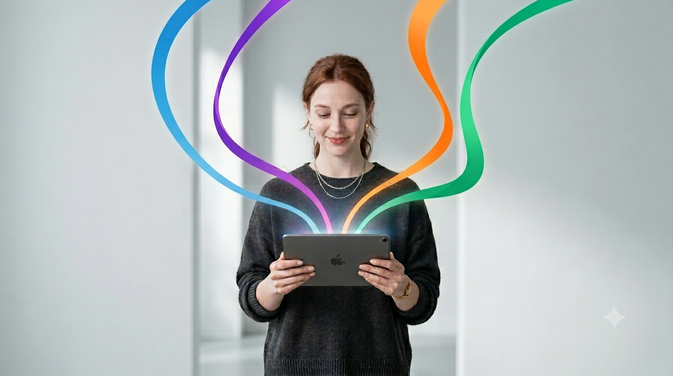 User with tablet